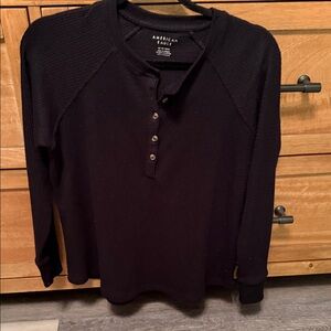 American Eagle Outfitters Women’s Dark Long Sleeve Henley